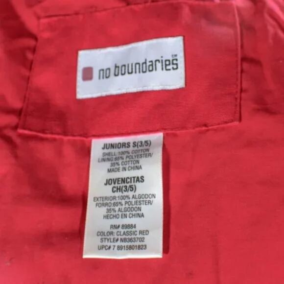 Y2K Classic Red Cotton Light Jacket Double-Breasted Large Acrylic Buttons - Picture 8 of 8